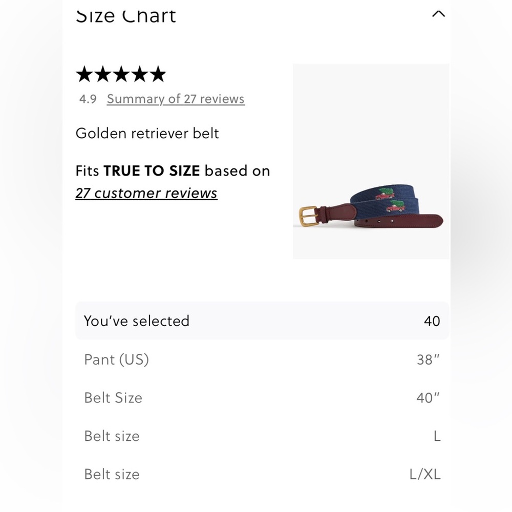 NWT J Crew Belt - Christmas Truck and Tree Embroidered/Leather back - Size 40 - Picture 12 of 13
